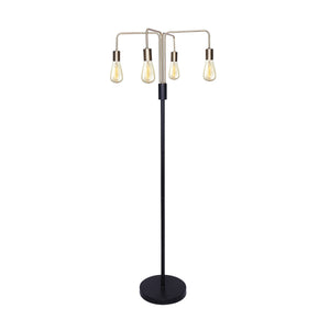 Modern Exposed Bulb 4-Arm Industrial Light Floor Lamp | Chic and Industrial