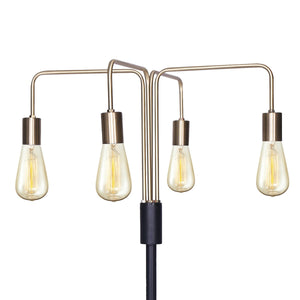Modern Exposed Bulb 4-Arm Industrial Light Floor Lamp | Chic and Industrial