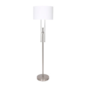 Brushed Nickel Height-Adjustable Metal Floor Lamp