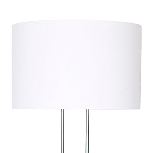 Brushed Nickel Height-Adjustable Metal Floor Lamp