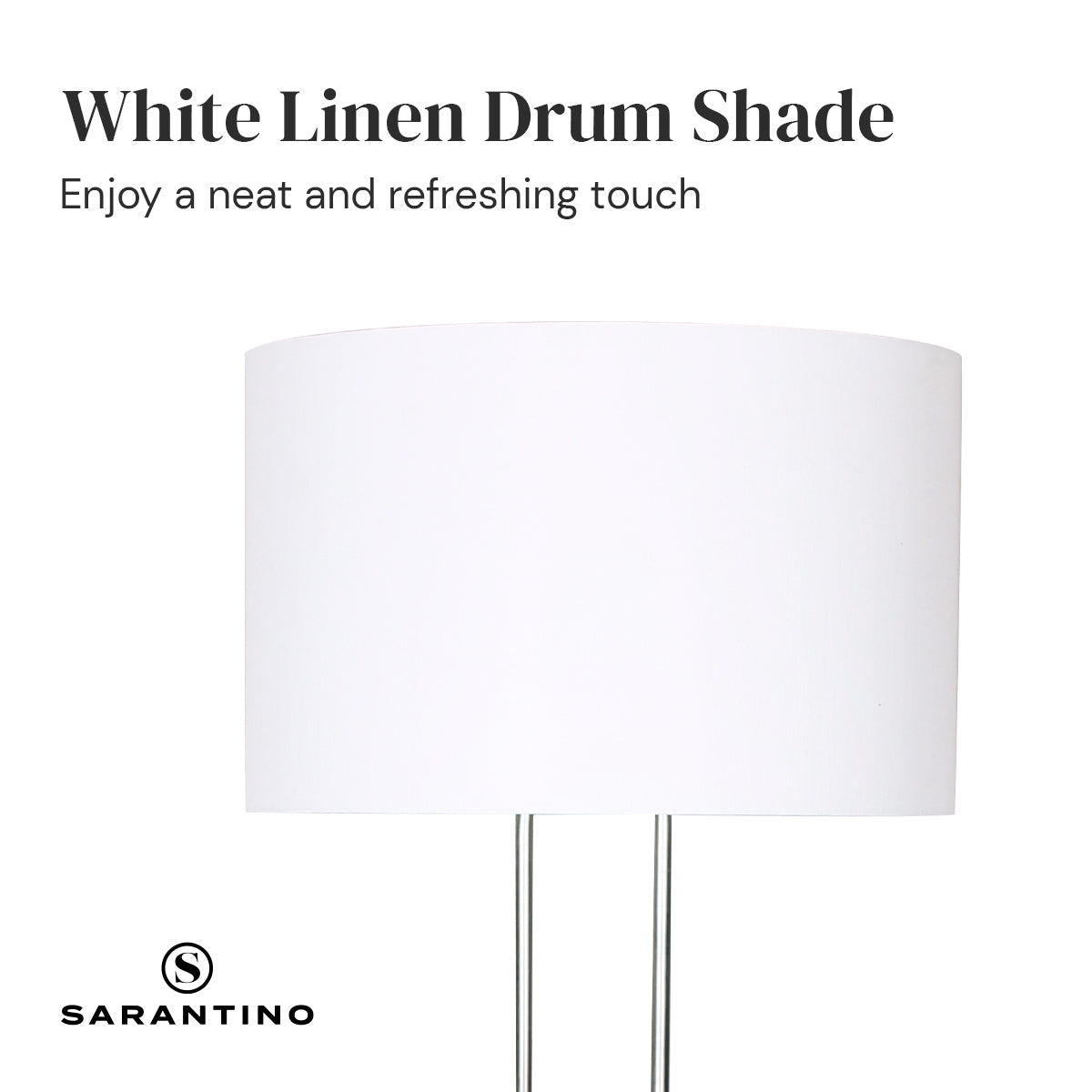 Brushed Nickel Height-Adjustable Metal Floor Lamp