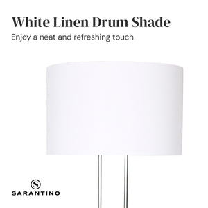 Brushed Nickel Height-Adjustable Metal Floor Lamp