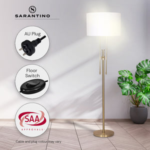 Brushed Gold Height-Adjustable Metal Floor Lamp