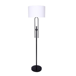 Sarantino Height-Adjustable Metal Floor Lamp | Matte Black