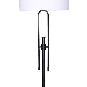 Sarantino Height-Adjustable Metal Floor Lamp | Matte Black