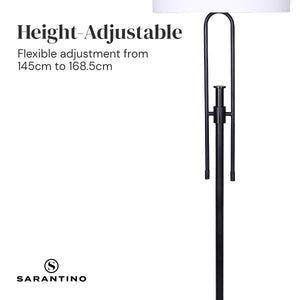 Sarantino Height-Adjustable Metal Floor Lamp | Matte Black