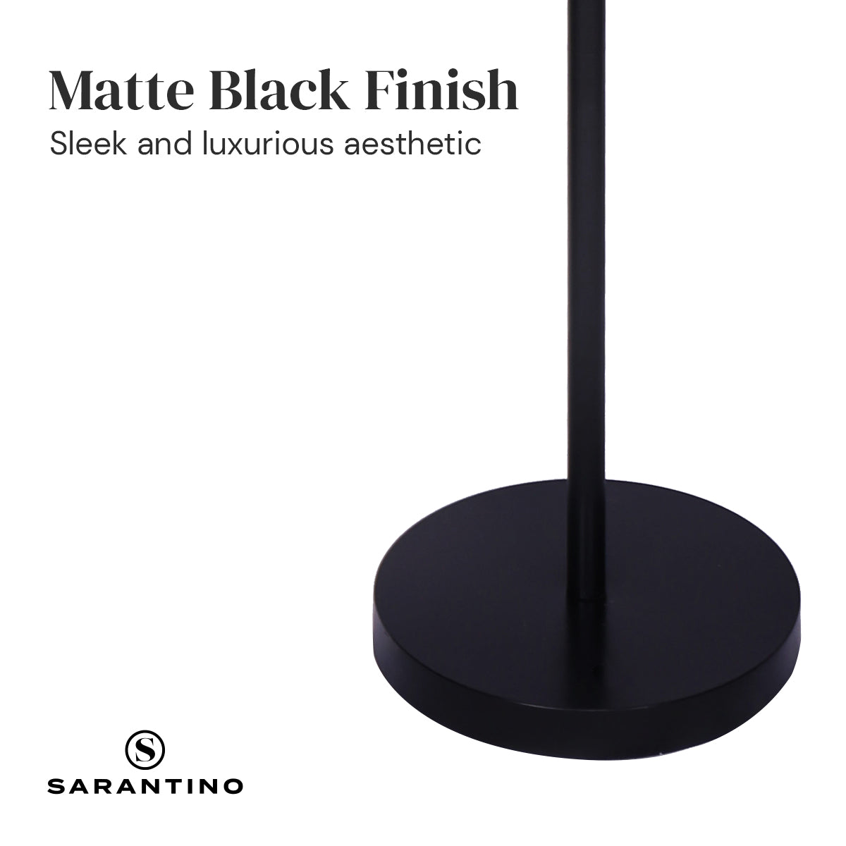 Sarantino Height-Adjustable Metal Floor Lamp | Matte Black