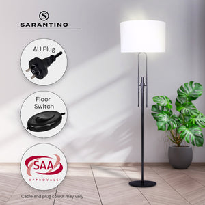 Sarantino Height-Adjustable Metal Floor Lamp | Matte Black