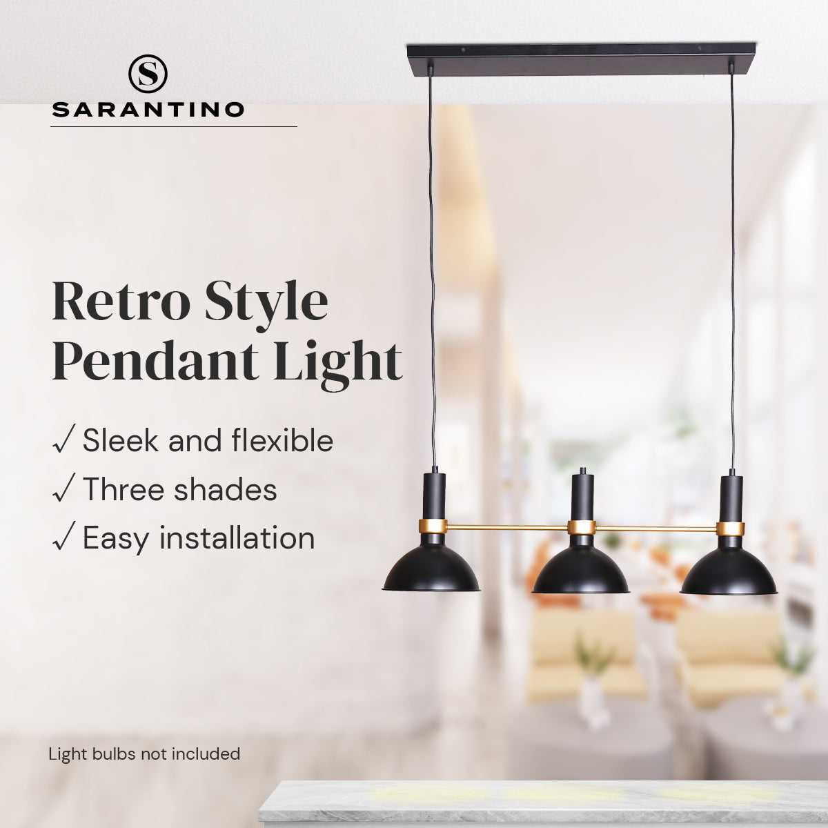 3-Light Hanging Pendant Lamp | Sleek and Modern Design