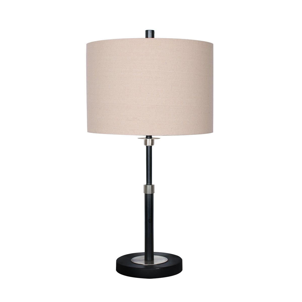 Metal Table Lamp | Linen Drum Shade