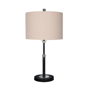 Metal Table Lamp | Linen Drum Shade