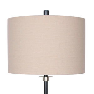 Metal Table Lamp | Linen Drum Shade