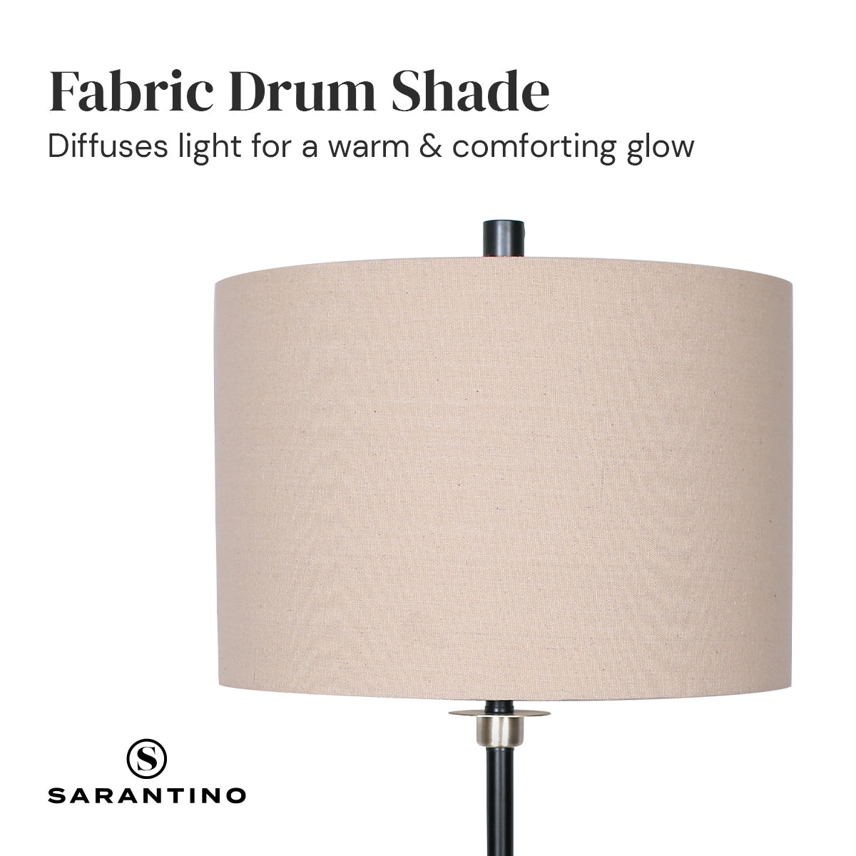Metal Table Lamp | Linen Drum Shade