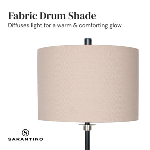 Metal Table Lamp | Linen Drum Shade