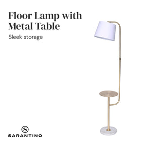 Sarantino Marble & Metal End Table | Floor Lamp | Modern Design