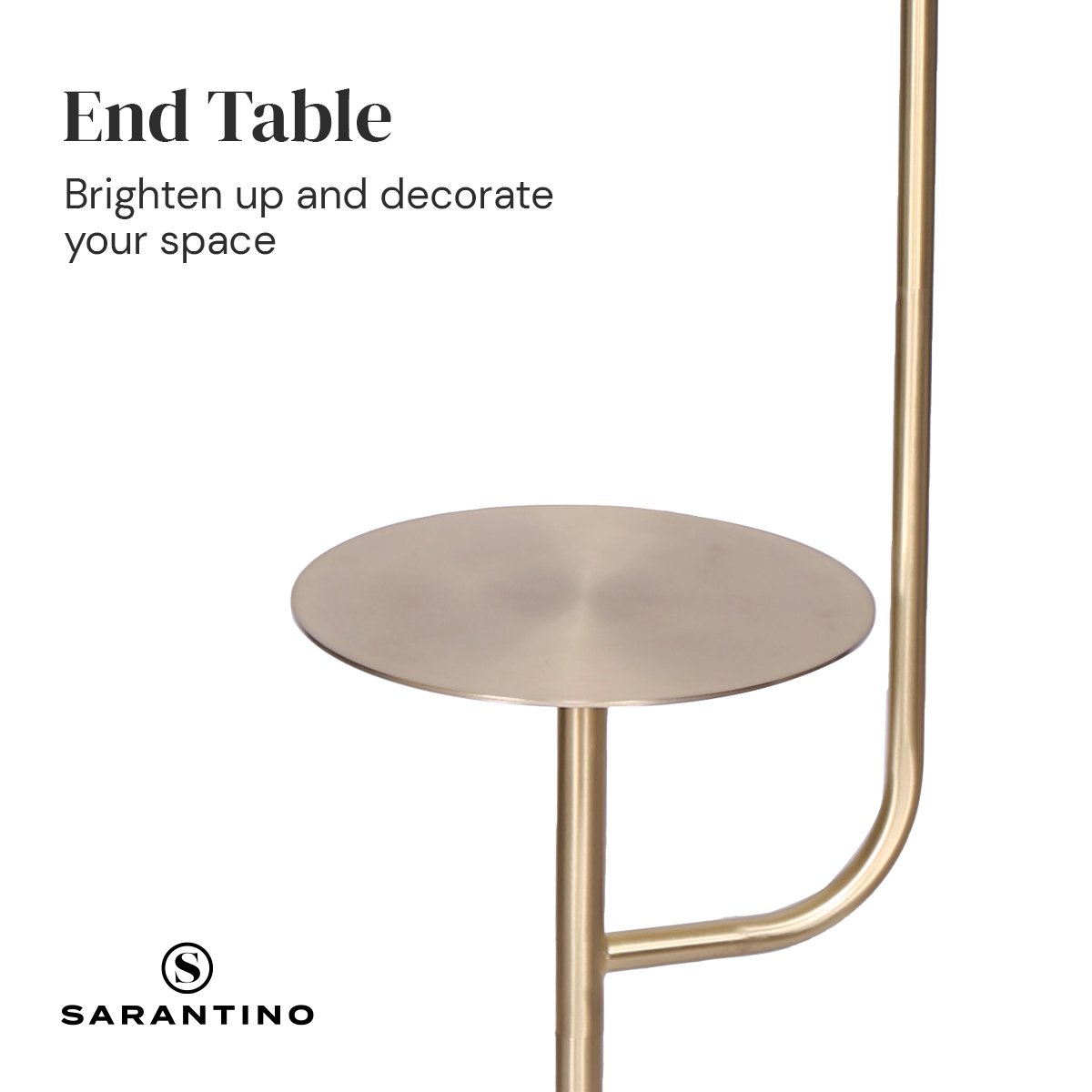Sarantino Marble & Metal End Table | Floor Lamp | Modern Design