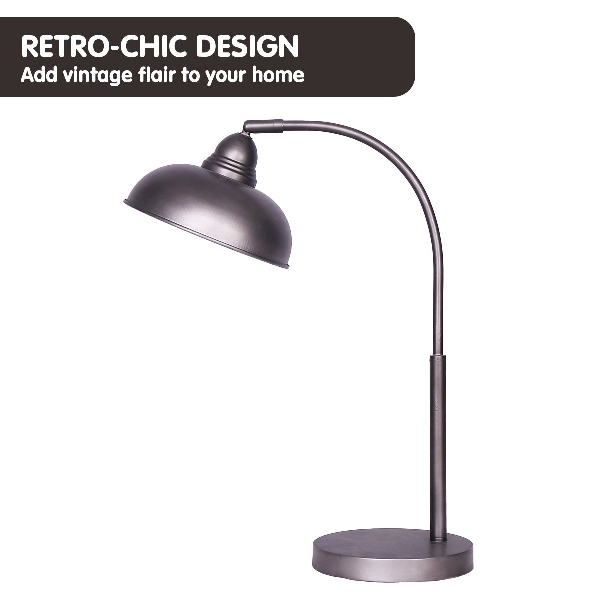 Table Lamp | Industrial Chic Adjustable Angle | Dark Grey