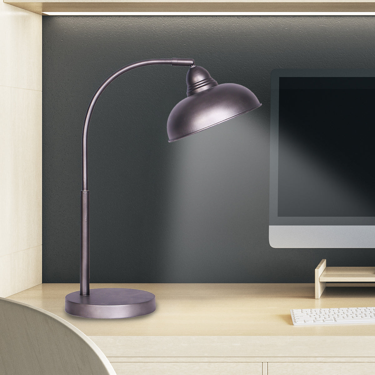 Table Lamp | Industrial Chic Adjustable Angle | Dark Grey