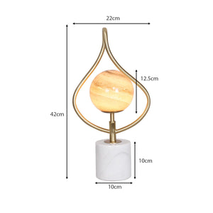 Sculptural Orange Glass Table Lamp with White Marble Base | Artistic Lighting