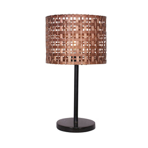 Rattan Desk Lamp with Black Marble Base | Natural, Contemporary Design