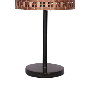 Rattan Desk Lamp with Black Marble Base | Natural, Contemporary Design