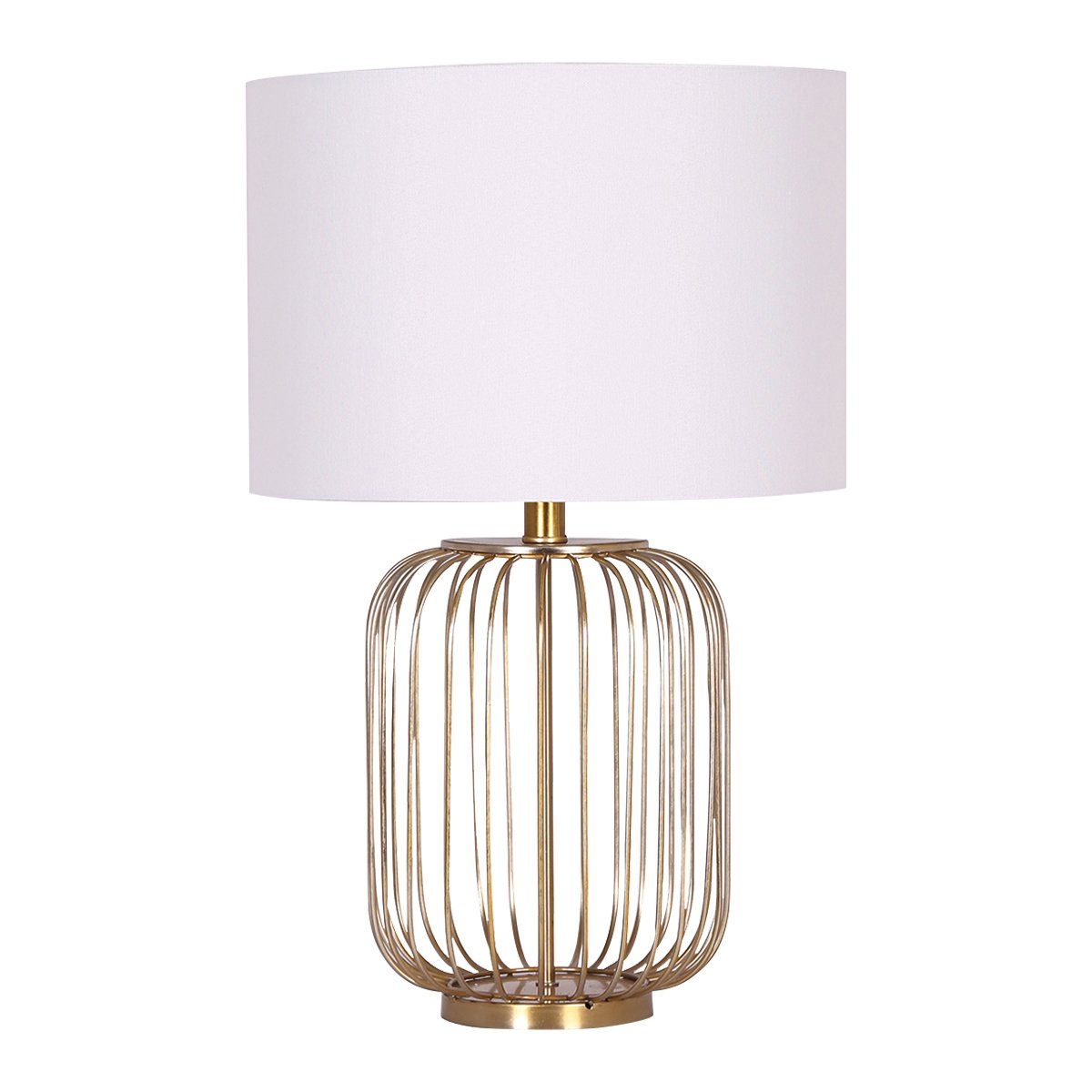 Rose Gold Table Lamp | Linen Drum Shade