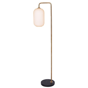 Metal Floor Lamp with Opal Glass Shade | Contemporary Lighting