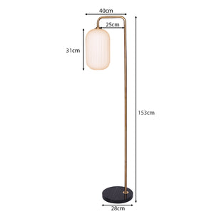 Metal Floor Lamp with Opal Glass Shade | Contemporary Lighting
