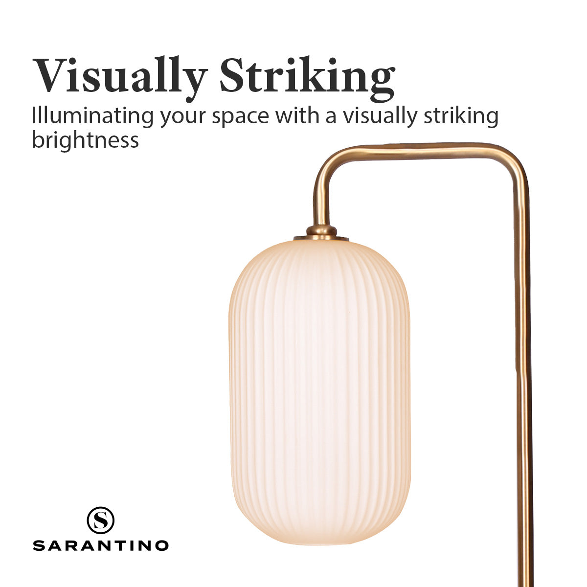 Metal Floor Lamp with Opal Glass Shade | Contemporary Lighting
