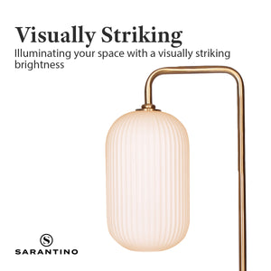 Metal Floor Lamp with Opal Glass Shade | Contemporary Lighting