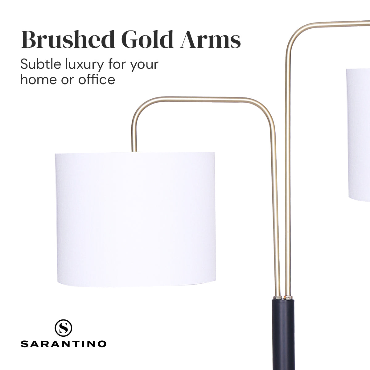 Black/Brass Finish Reading Light | Electric Table Lamp with Adjustable Arm