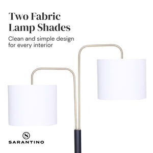 Black/Brass Finish Reading Light | Electric Table Lamp with Adjustable Arm