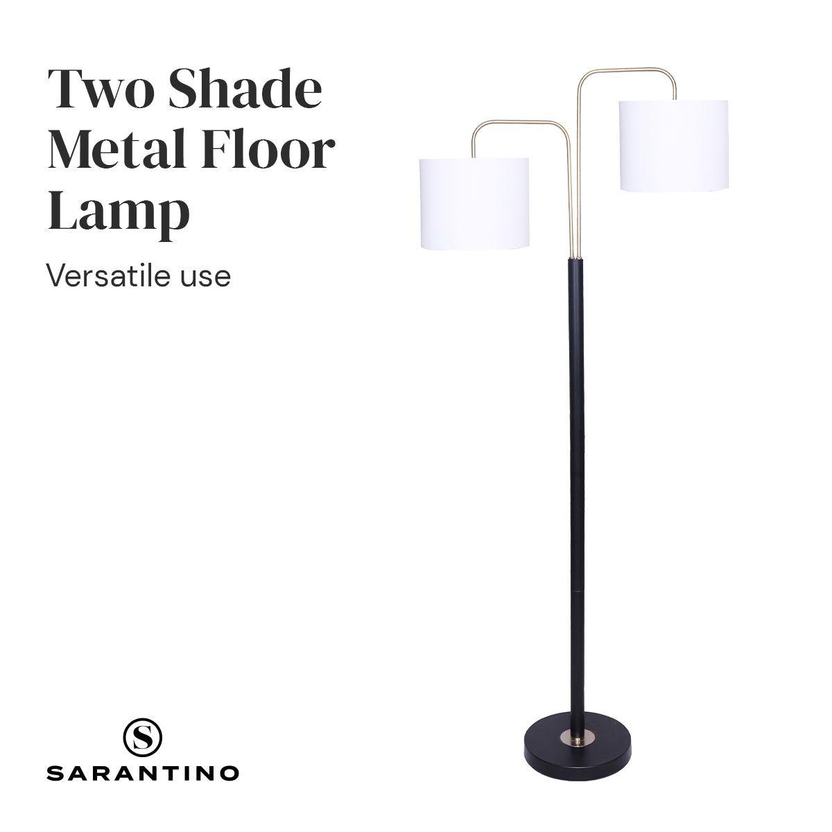 Black/Brass Finish Reading Light | Electric Table Lamp with Adjustable Arm