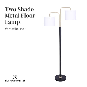 Black/Brass Finish Reading Light | Electric Table Lamp with Adjustable Arm