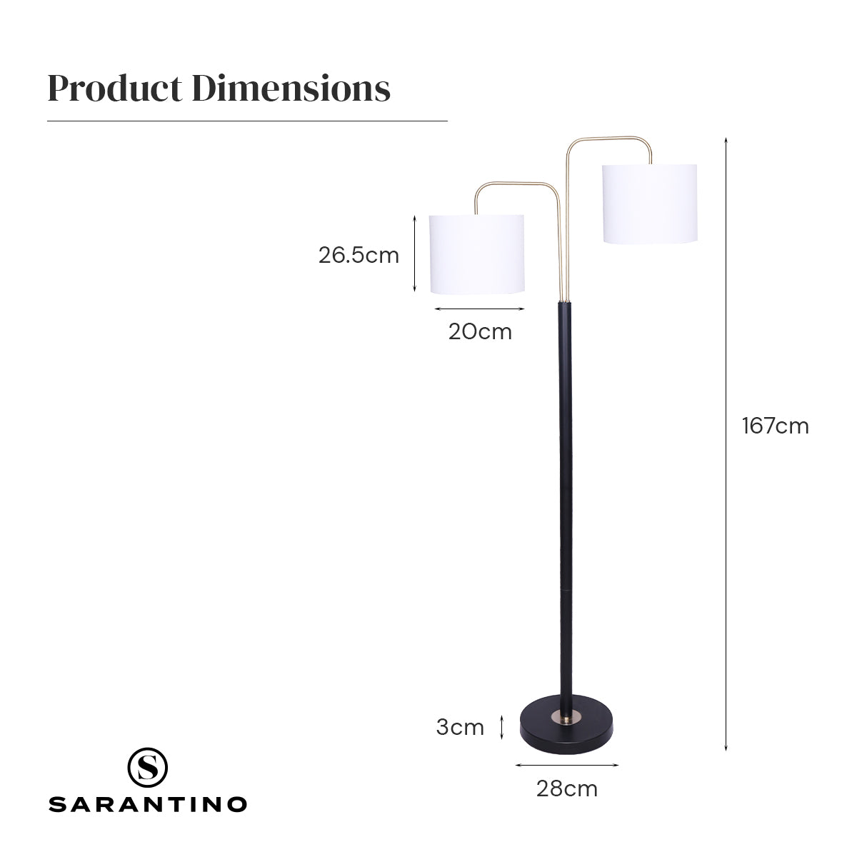 Black/Brass Finish Reading Light | Electric Table Lamp with Adjustable Arm