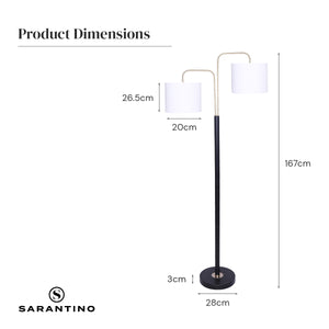 Black/Brass Finish Reading Light | Electric Table Lamp with Adjustable Arm