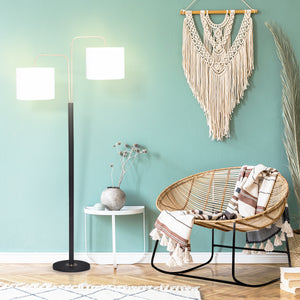 Black/Brass Finish Reading Light | Electric Table Lamp with Adjustable Arm