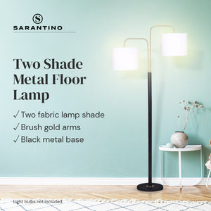 Black/Brass Finish Reading Light | Electric Table Lamp with Adjustable Arm