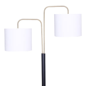 Black/Brass Finish Reading Light | Electric Table Lamp with Adjustable Arm
