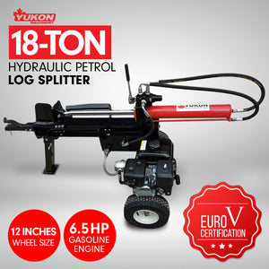 Yukon Log Splitter | Petrol | 18 Ton Hydraulic Ram | Firewood Chopper