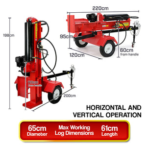 Yukon Log Splitter | 60 Ton Hydraulic | 420cc Petrol Engine | Firewood Cutter
