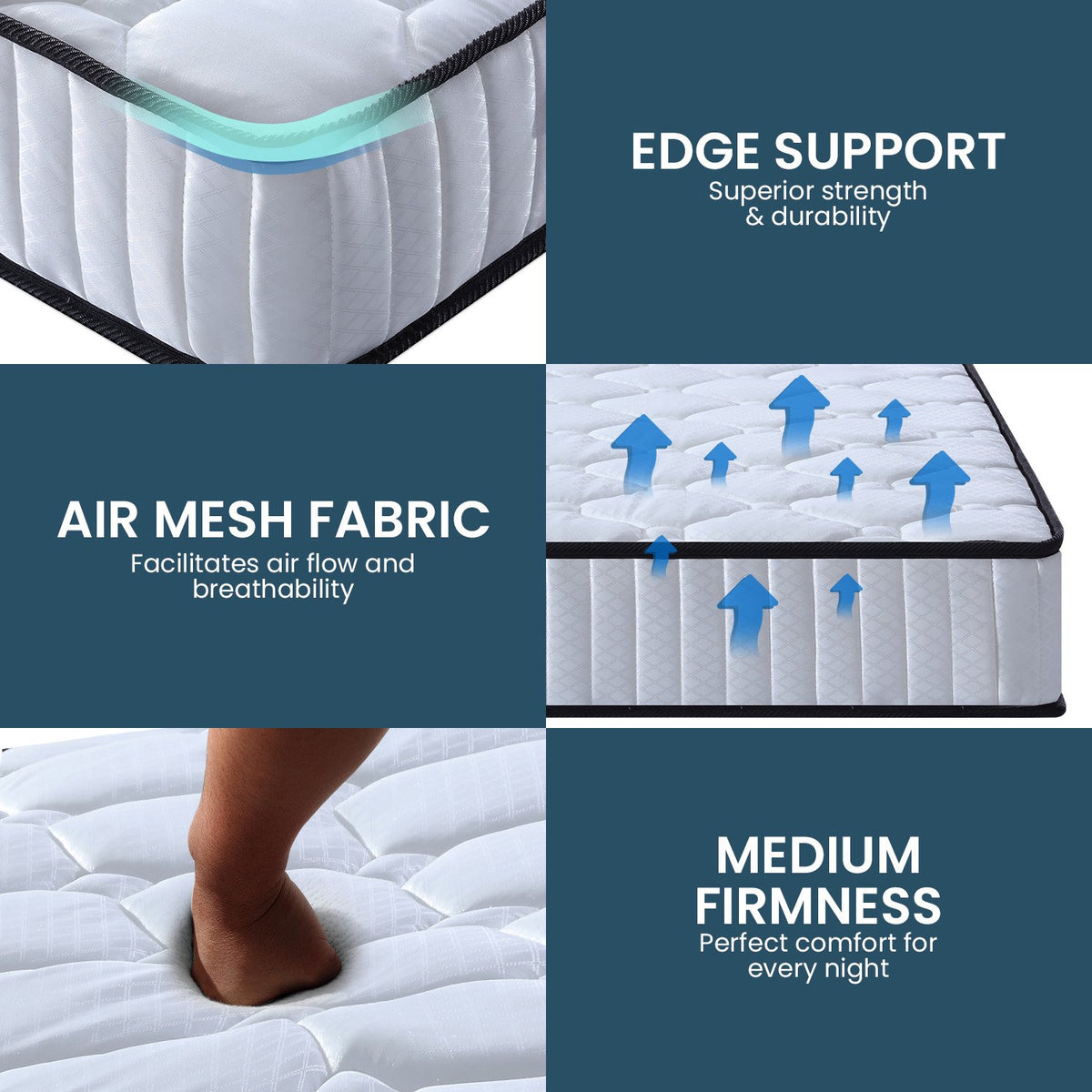 Laura Hill King Single Mattress | Pocket Spring | High Density Foam | For Bed
