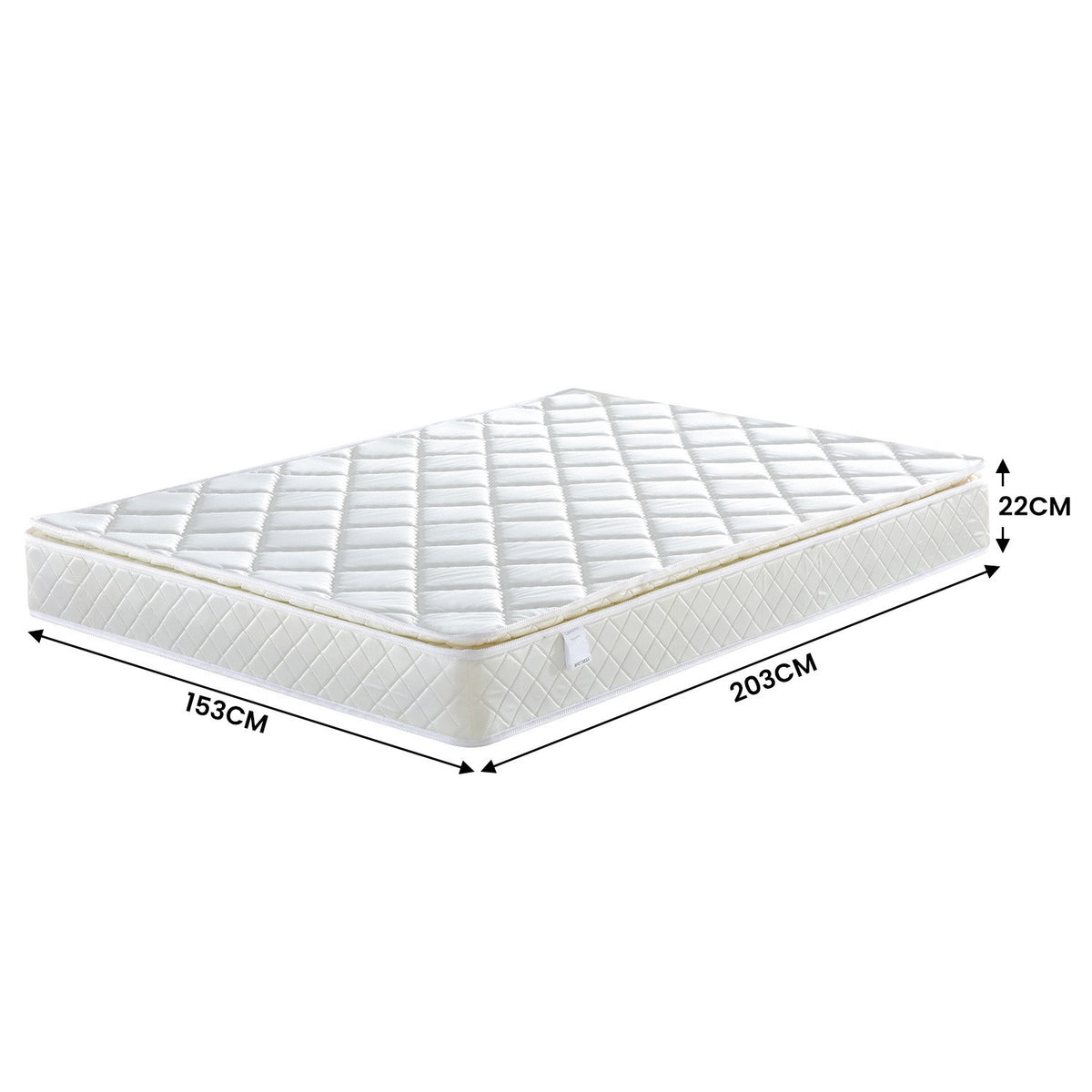 Laura Hill Queen Mattress | Pillow Top Pocket Spring | High Density Foam | 22cm