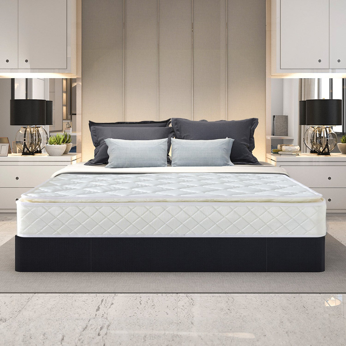 Laura Hill Queen Mattress | Pillow Top Pocket Spring | High Density Foam | 22cm