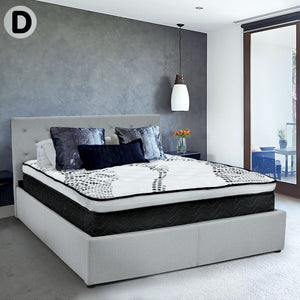 Laura Hill Double Mattress | Euro Top | 5 Zone Spring Foam | 32cm | Topper