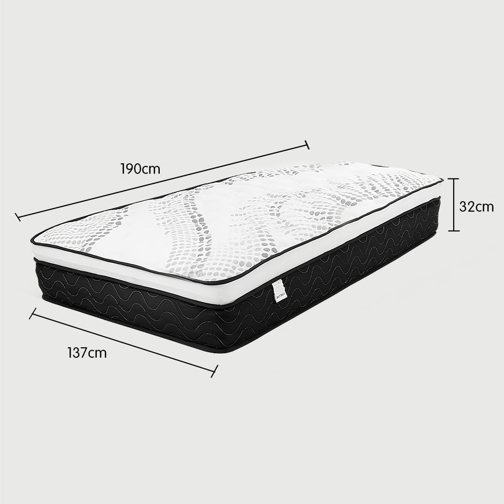 Laura Hill Double Mattress | Euro Top | 5 Zone Spring Foam | 32cm | Topper