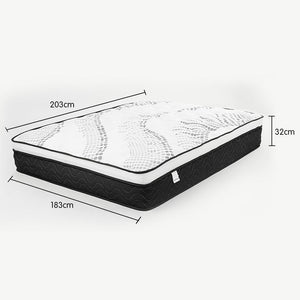 Laura Hill King Single Double Mattress | Euro Top | 5 Zone Spring Foam | 32cm