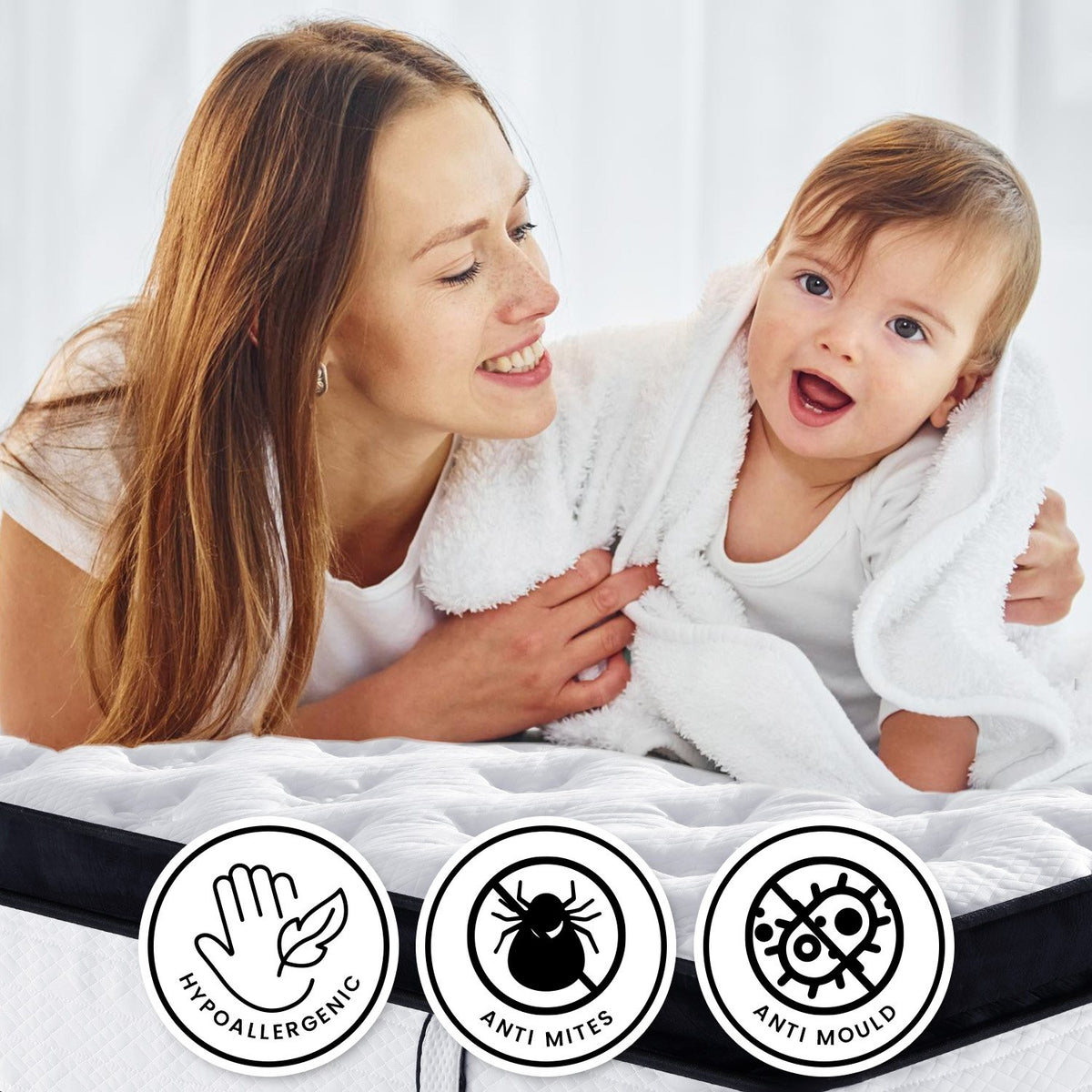 Laura Hill King Single Mattress | Euro Top | 5 Zone Spring Foam | 32cm