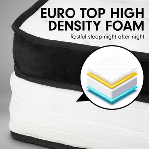 Laura Hill Queen Mattress | Euro Top | 5 Zone Spring Foam | 32cm | Bedding Pocket