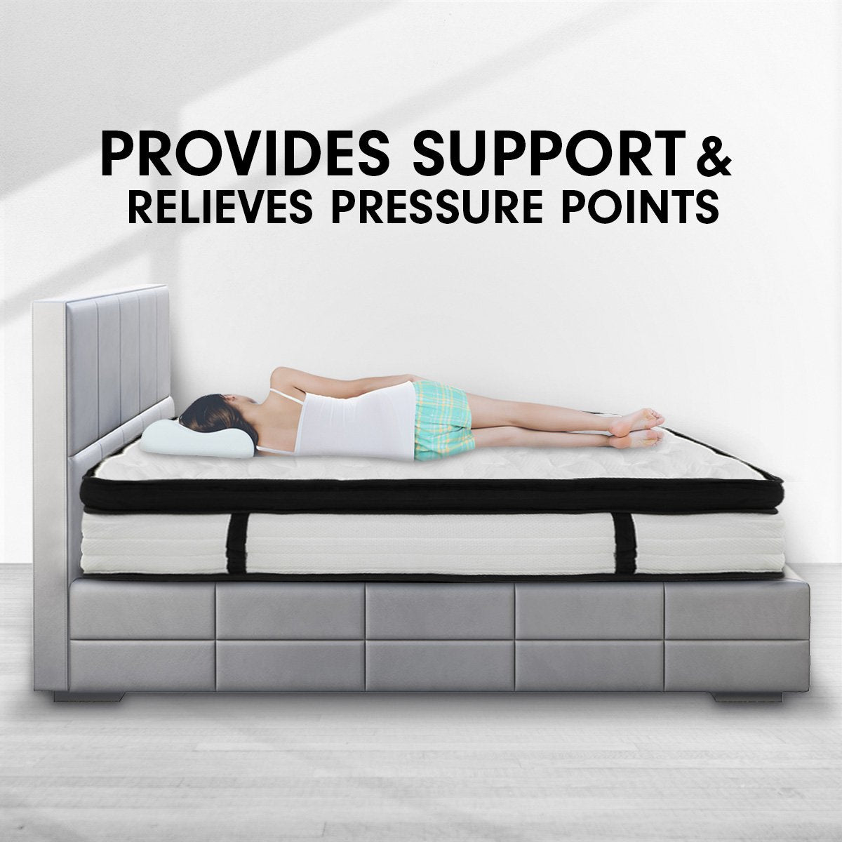 Laura Hill Queen Mattress | Euro Top | 5 Zone Spring Foam | 32cm | Bedding Pocket